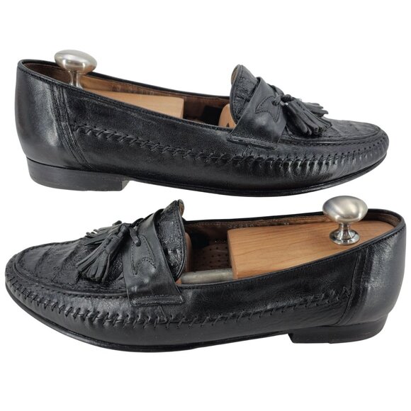 Vintage Crocodile Italy Handmade Bruno Magli Mens 8M Exotic Loafers Dress Shoes - Picture 4 of 10